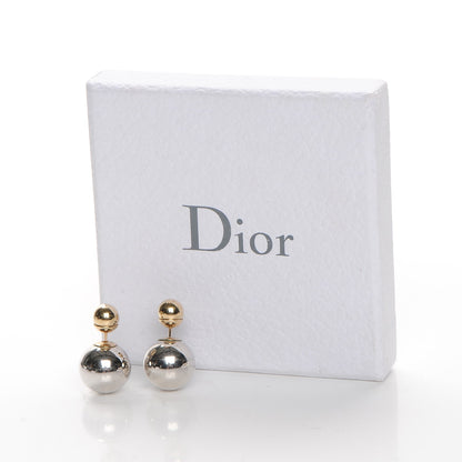 Christian Dior Mise En Dior Tribal Earrings Silver Gold 5 of 5
