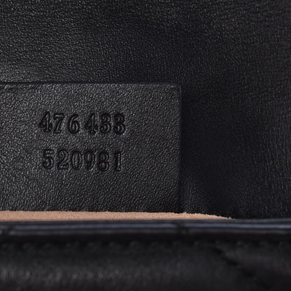 Gucci Calfskin Matelasse Super Mini GG Marmont Shoulder Bag Black 7 of 9