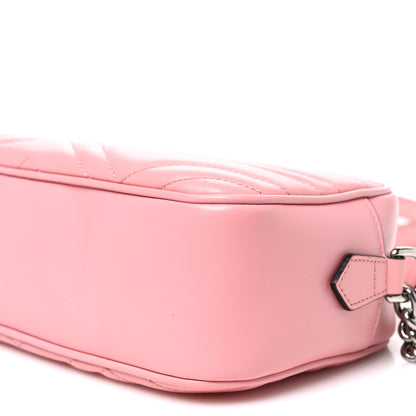Gucci Calfskin Matelasse Small GG Marmont Chain Shoulder Bag Wild Rose 10 of 11