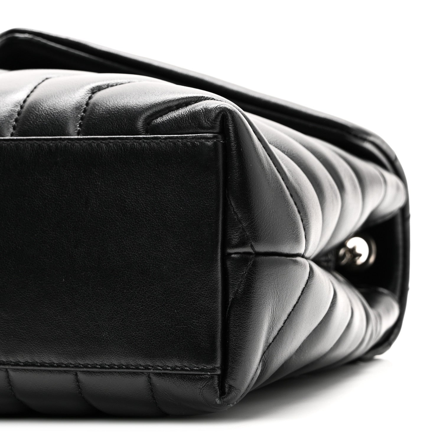 Saint Laurent Calfskin Y Quilted Monogram Small Loulou Chain Satchel Black 10 of 10