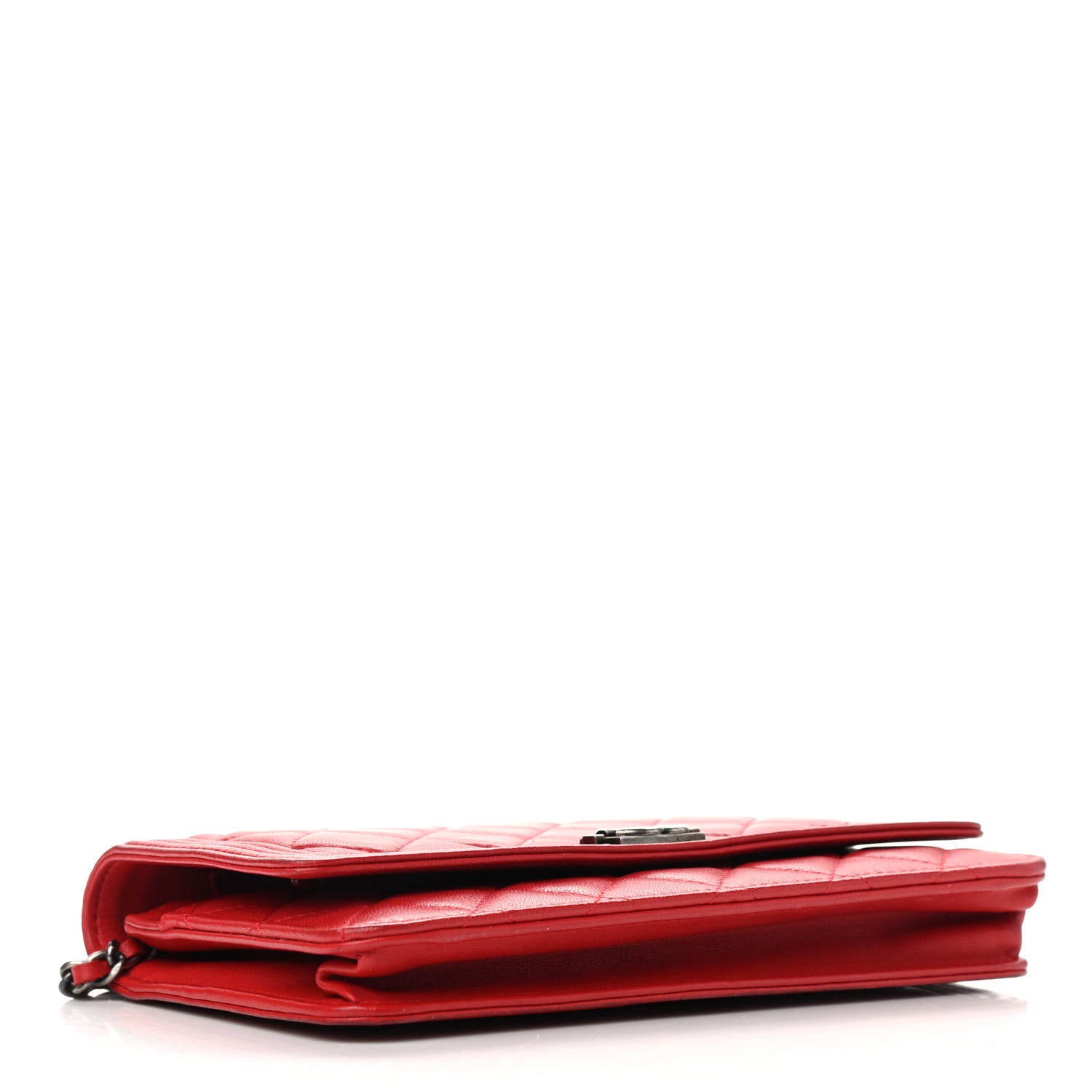 Chanel Lambskin Quilted Boy Wallet On Chain WOC Red 3 of 12