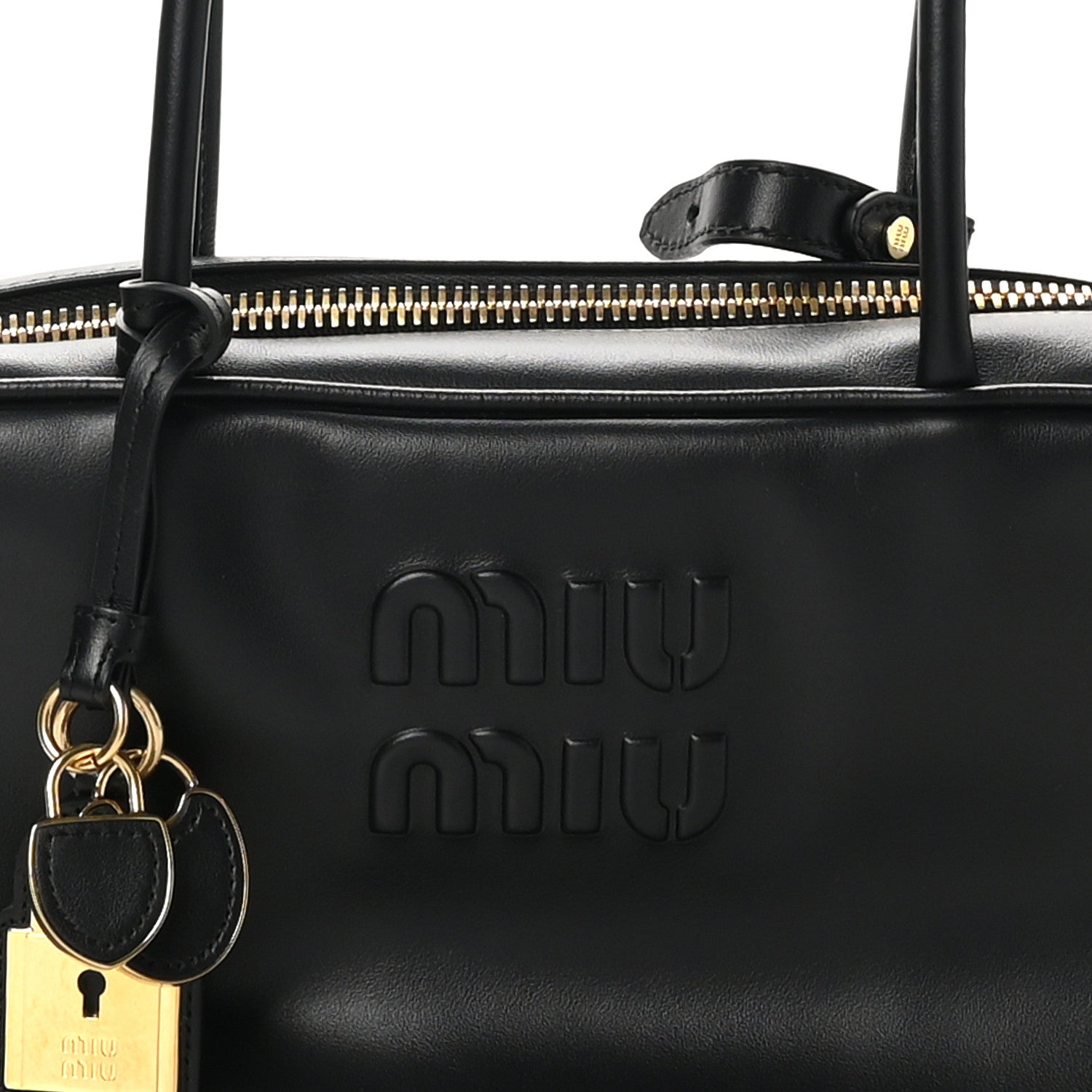 Miu Miu Calfskin Softy Medium Beau Top Handle Bag Black 7 of 9