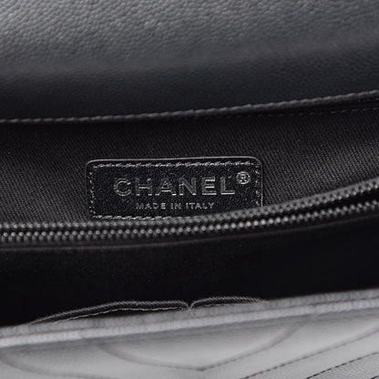 Chanel Caviar Chevron Quilted Small Coco Handle Flap Black 6 of 11