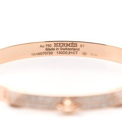 Hermes 18K Rose Gold Diamond PM Collier De Chien Pave Bracelet ST 3 of 5