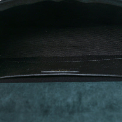 Saint Laurent Suede Mixed Matelasse Triquilt Medium Monogram Envelope Satchel Algae 5 of 11