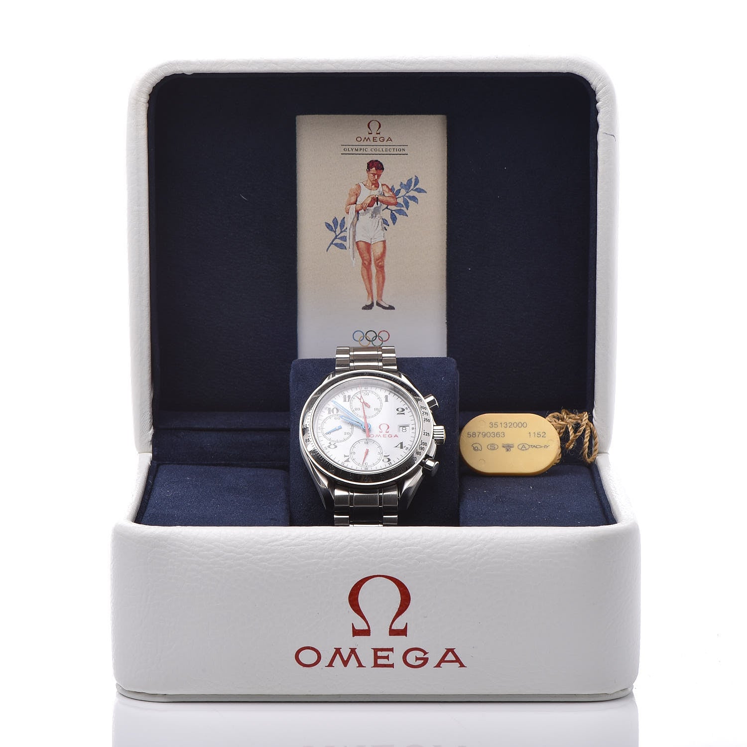 Omega Stainless Steel 39mm Speedmaster Date Olympic Series Automatic Watch White 3513.20.00 8 of 9
