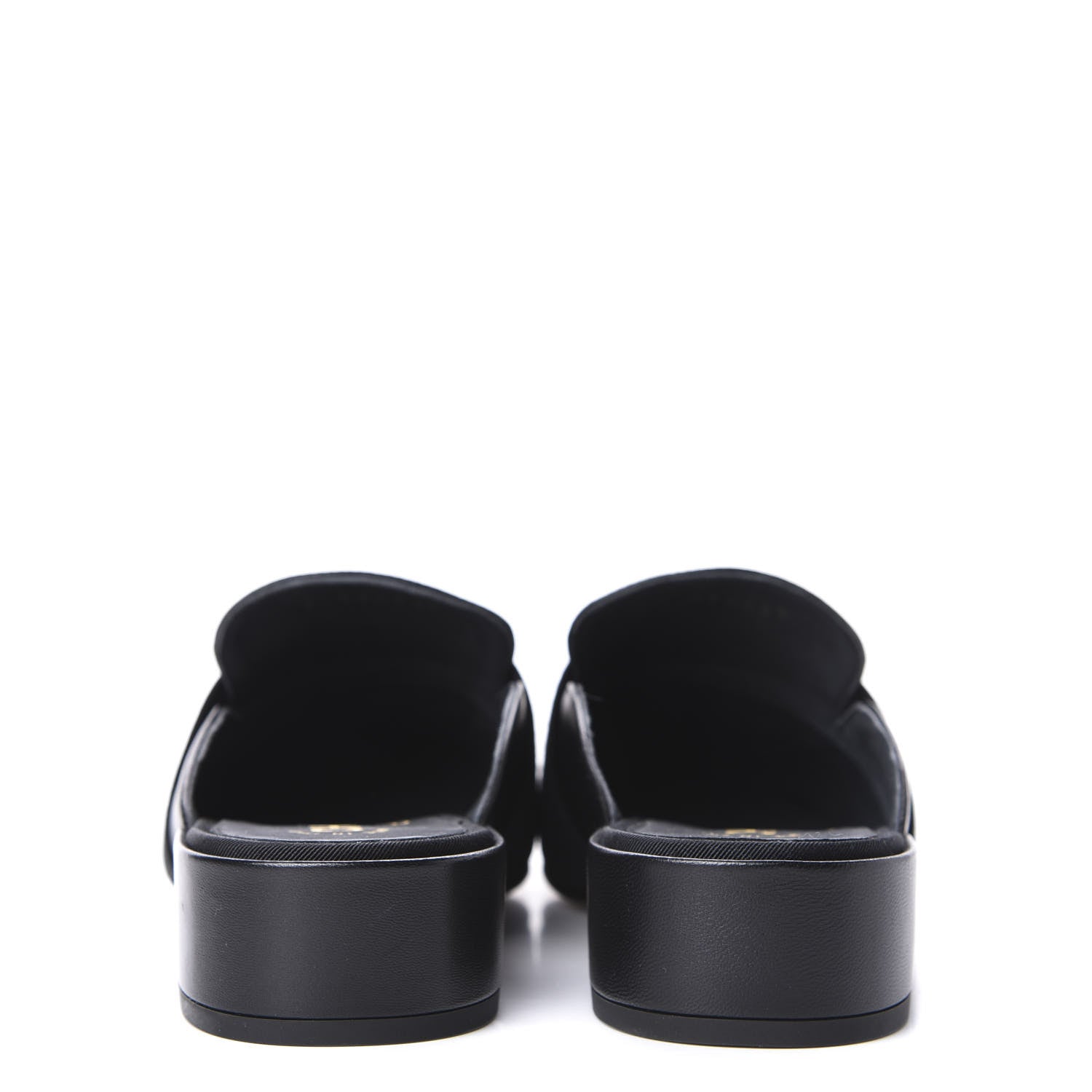 Chanel Lambskin Grosgrain Cap Toe CC Mules 36.5 Black 7 of 11