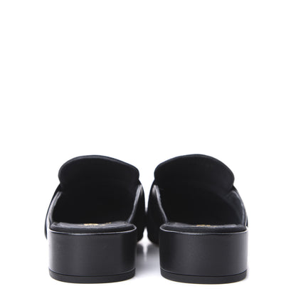 Chanel Lambskin Grosgrain Cap Toe CC Mules 36.5 Black 7 of 11