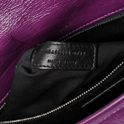 Saint Laurent Crinkled Calfskin Matelasse Monogram Medium Niki Chain Satchel Plum 7 of 12