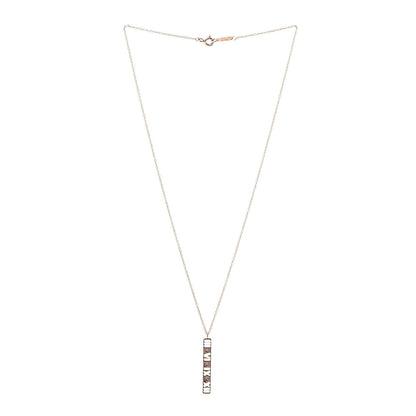 Tiffany 18K Rose Gold Diamond Atlas Bar Pendant Necklace 3 of 6