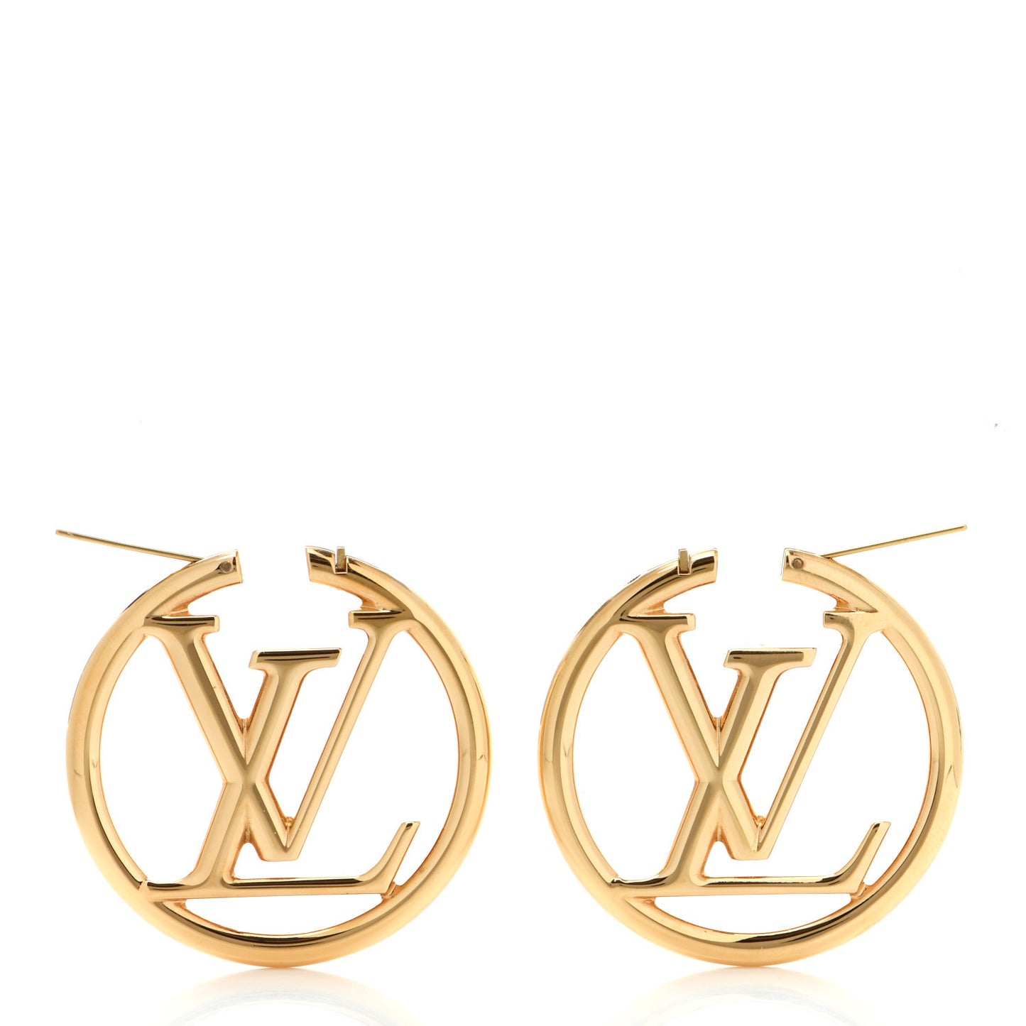 Metal Louise Hoop Earrings Gold