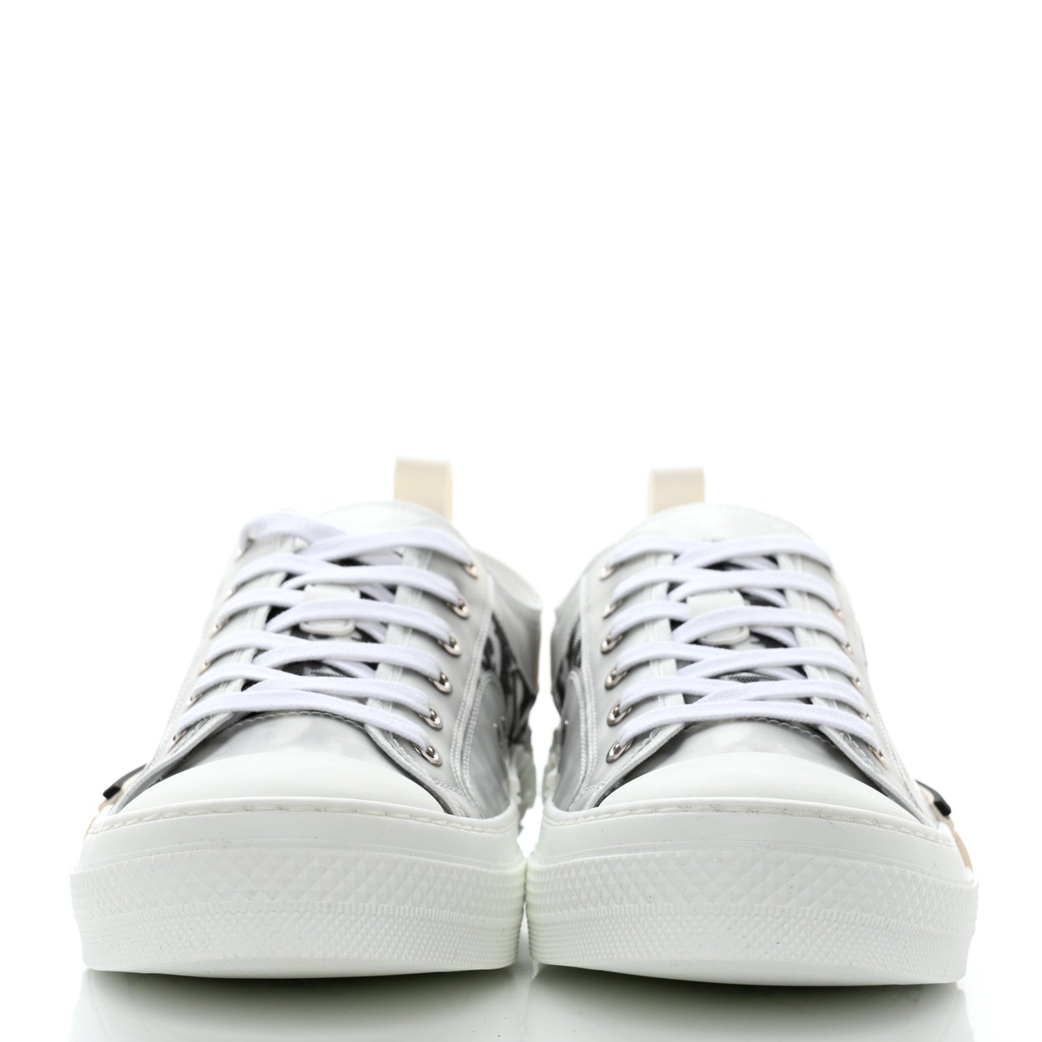 Christian Dior Technical Canvas Oblique Mens B23 Low Top Sneaker 42 White Black 2 of 9