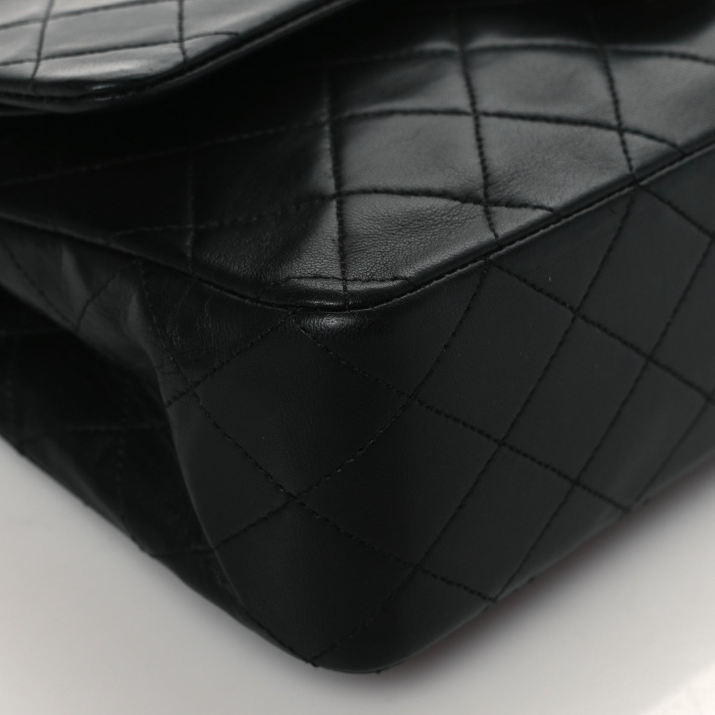 Lambskin Quilted Medium Double Flap Black