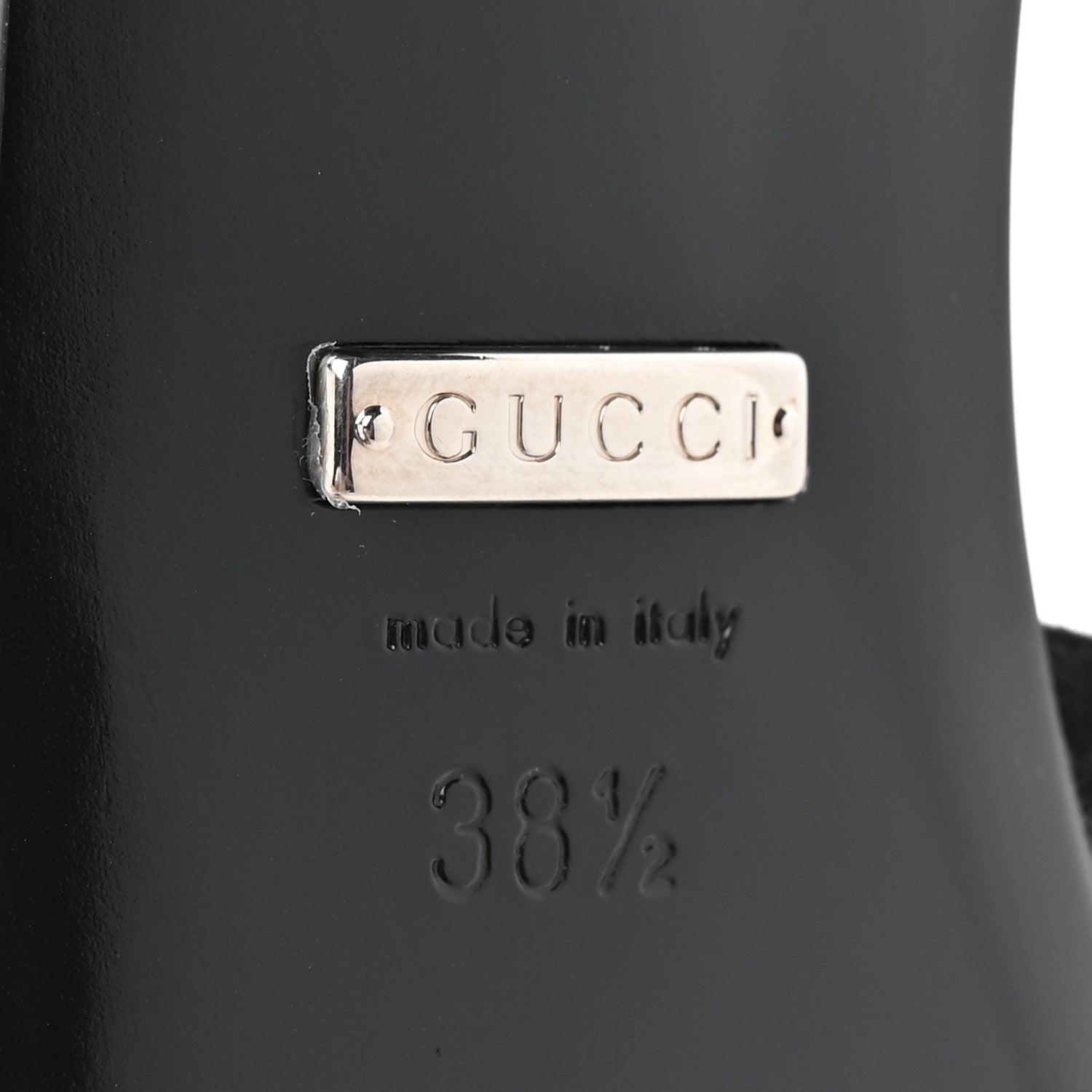 Gucci Tela Retino Kid Scamosciato Crystal GG Monogram Square G 35mm Slingback Pumps 38.5 Black 7 of 9