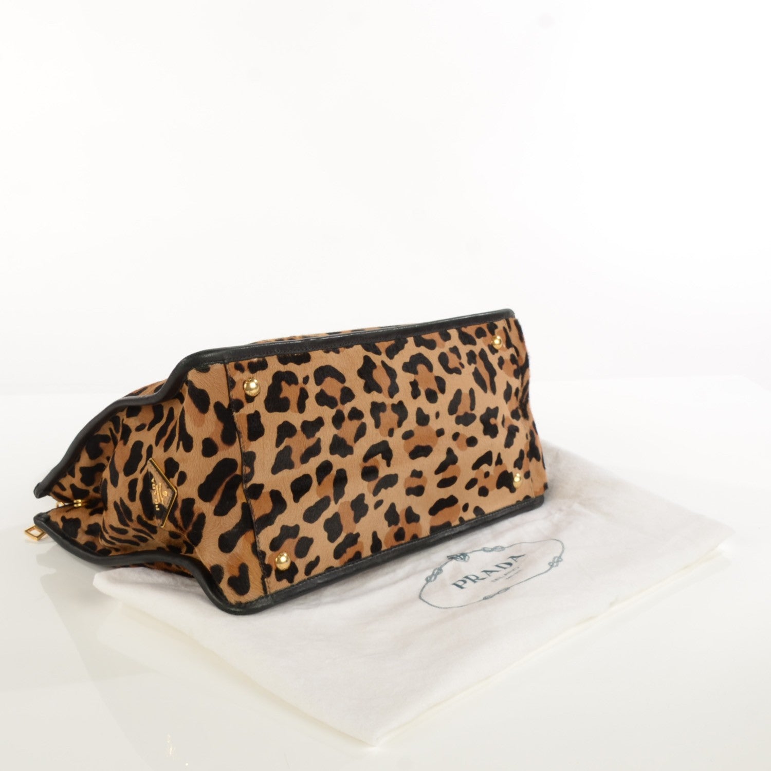 Prada Calf Hair Leopard Cavallino Double Zip Tote 6 of 11