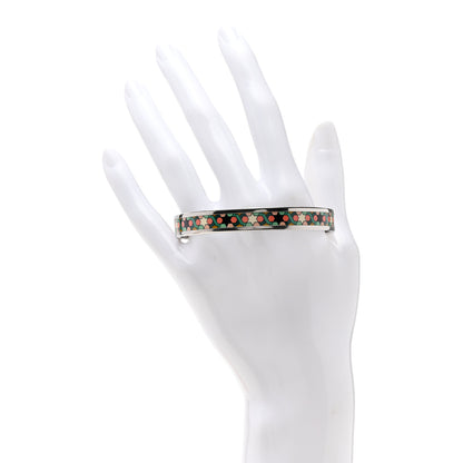 Hermes Enamel Printed Narrow Rose de Compas Bracelet 65 2 of 6