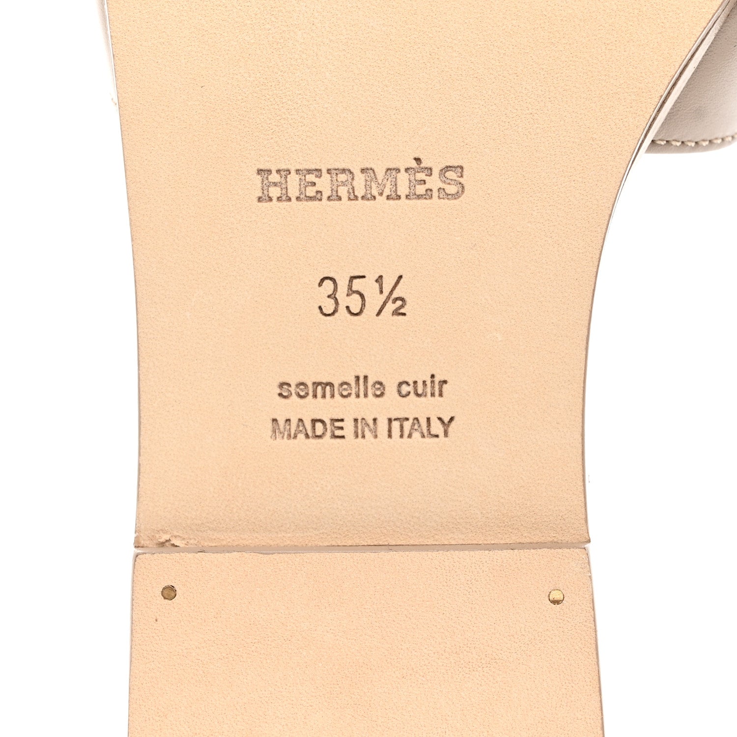 Hermes Box Calfskin Oran Sandals 35.5 Beige Mastic 8 of 9