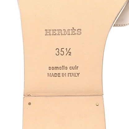 Hermes Box Calfskin Oran Sandals 35.5 Beige Mastic 8 of 9