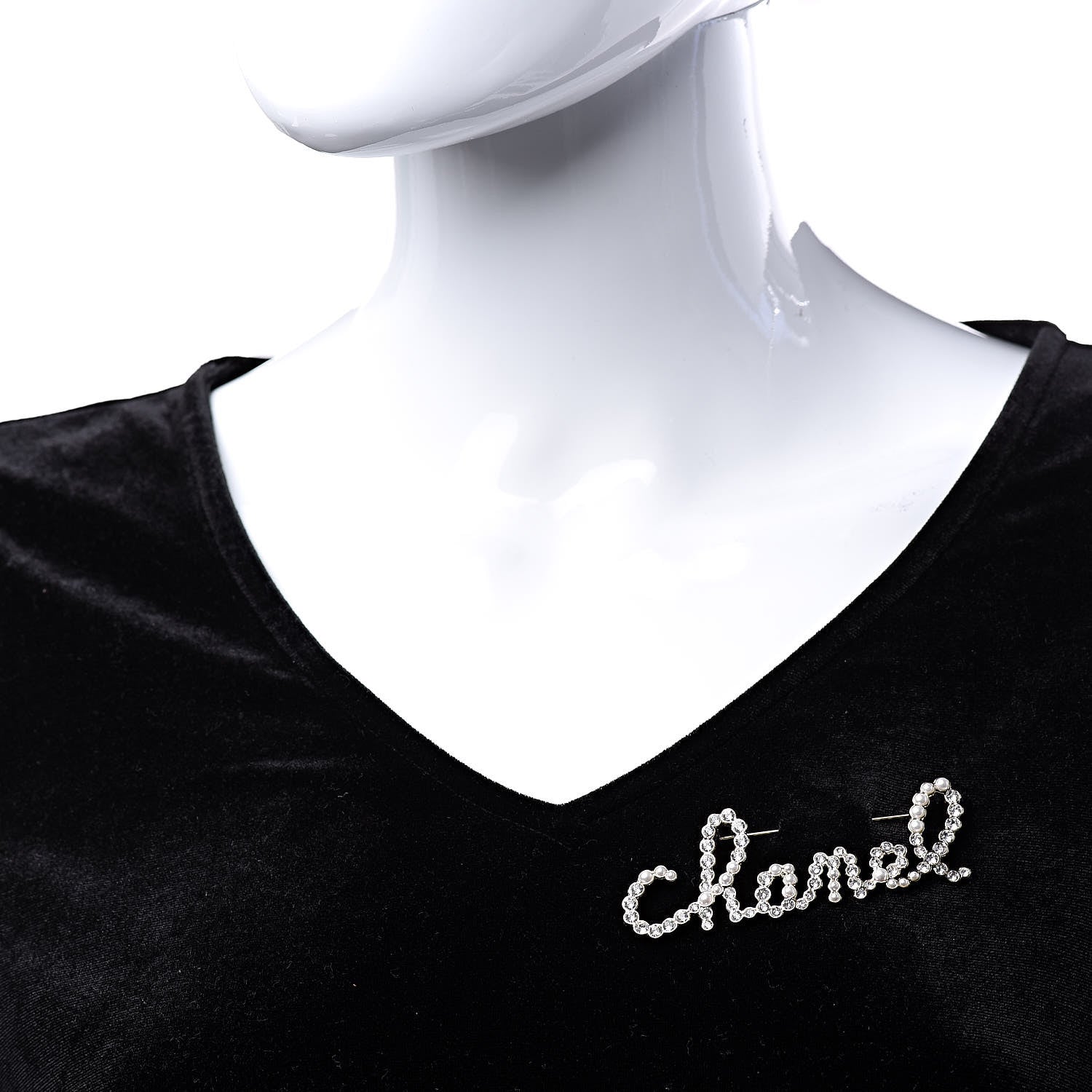 Chanel Metal Glass Swirling Pearls Brooch Pin Gold 2 of 5