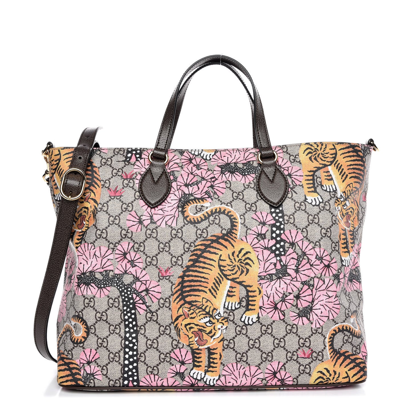 Soft GG Supreme Monogram Bengal Medium Crossbody Tote Beige Pink