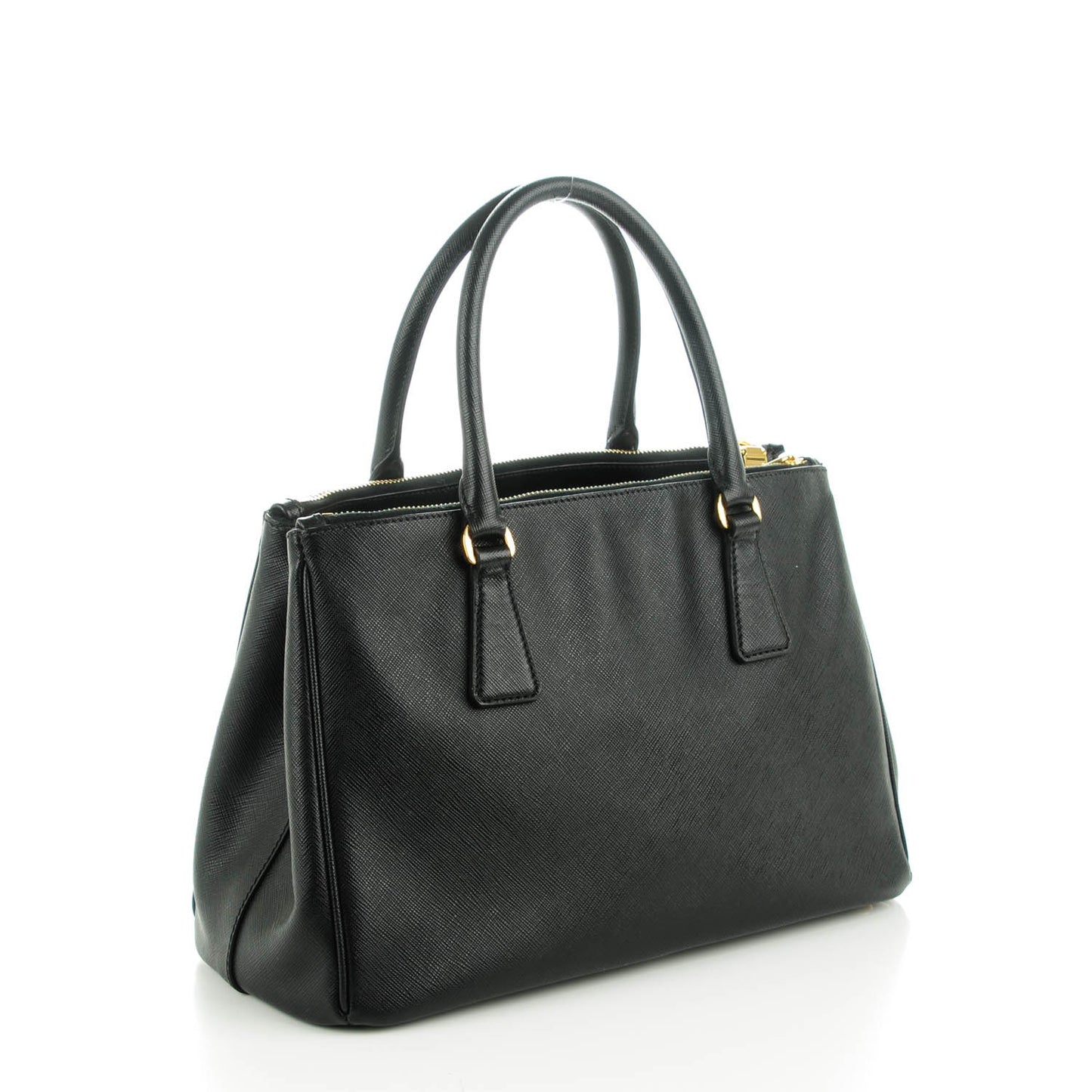 Saffiano Small Galleria Double Zip Tote Black