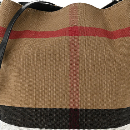Burberry Canvas Mega Check Medium Ashby Hobo Black 8 of 10