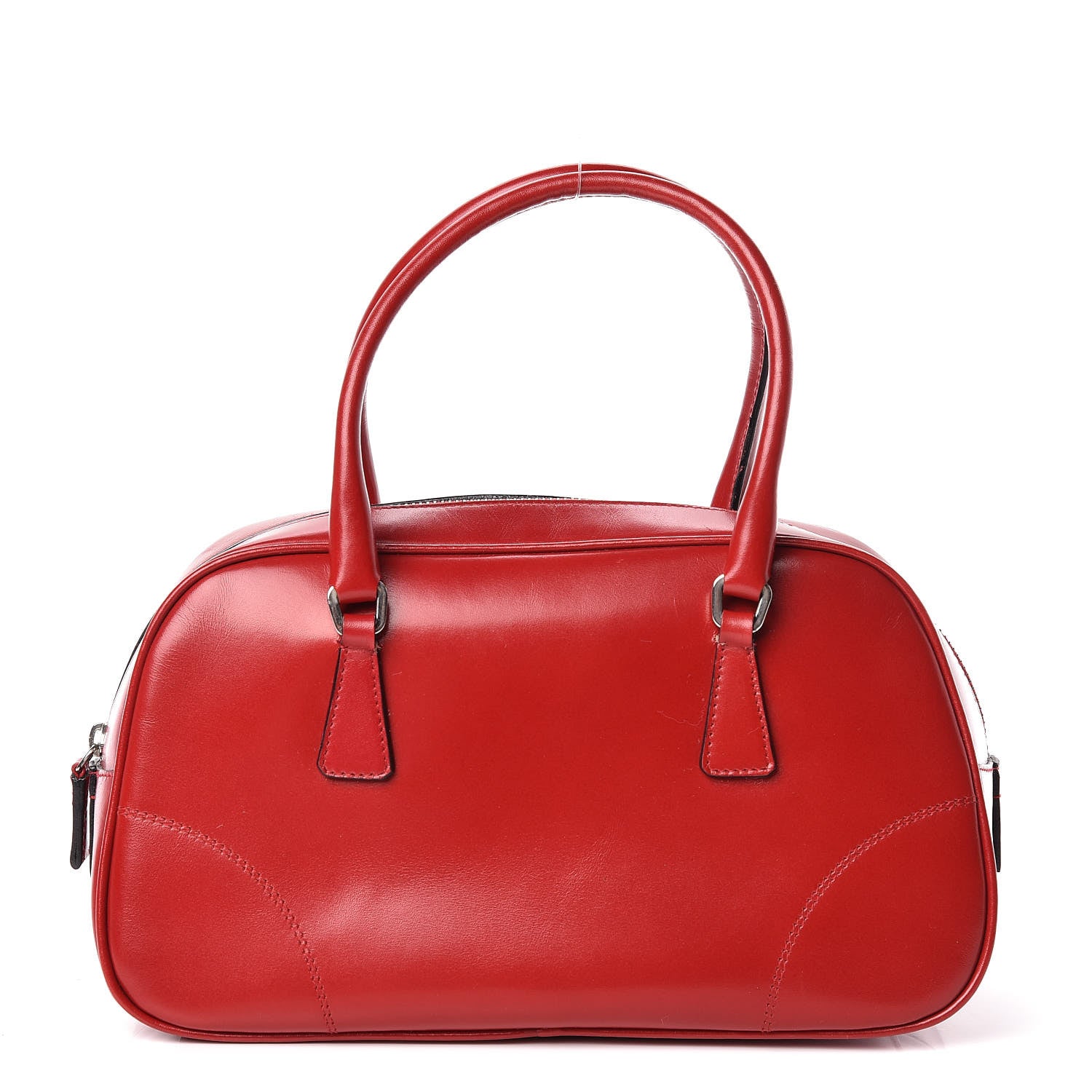 Prada Vitello Lux Mini Bowling Bag Rosso 1 of 18