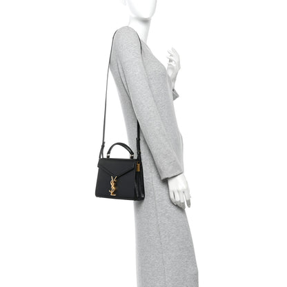 Saint Laurent Grain de Poudre Mini Classic Monogram Cassandra Top Handle Black 2 of 13