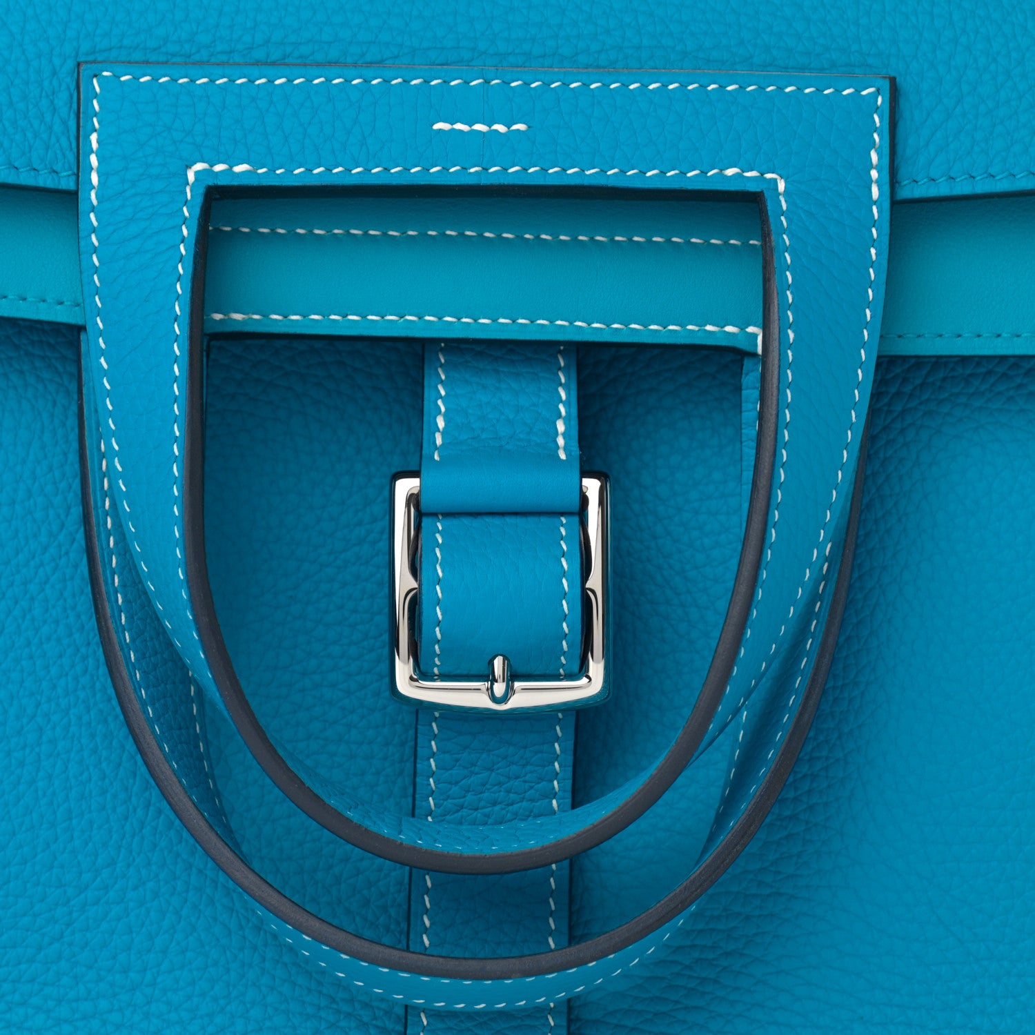 Hermes Taurillon Clemence Halzan 31 GM Bleu Frida 7 of 9