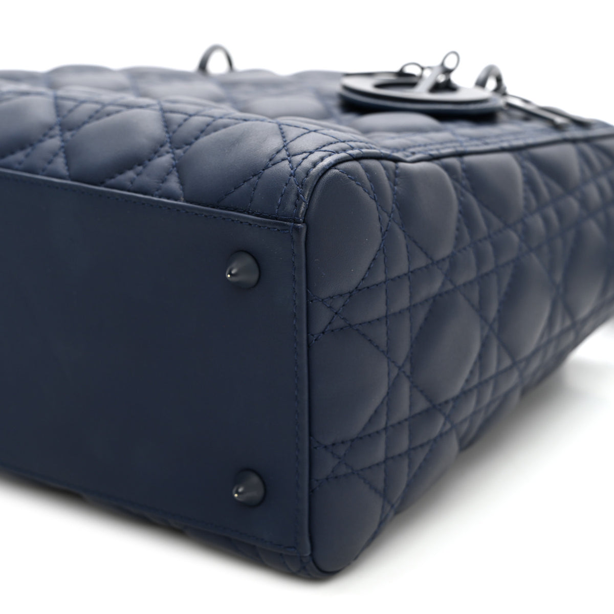 Christian Dior Ultra Matte Calfskin Cannage Medium Lady Dior Blue 10 of 10