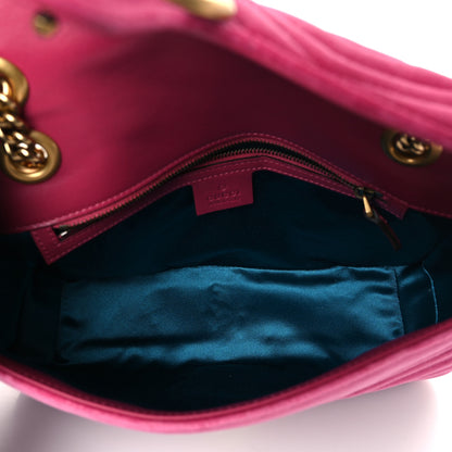 Gucci Velvet Matelasse Small GG Marmont Shoulder Bag Light Raspberry Rose 5 of 9