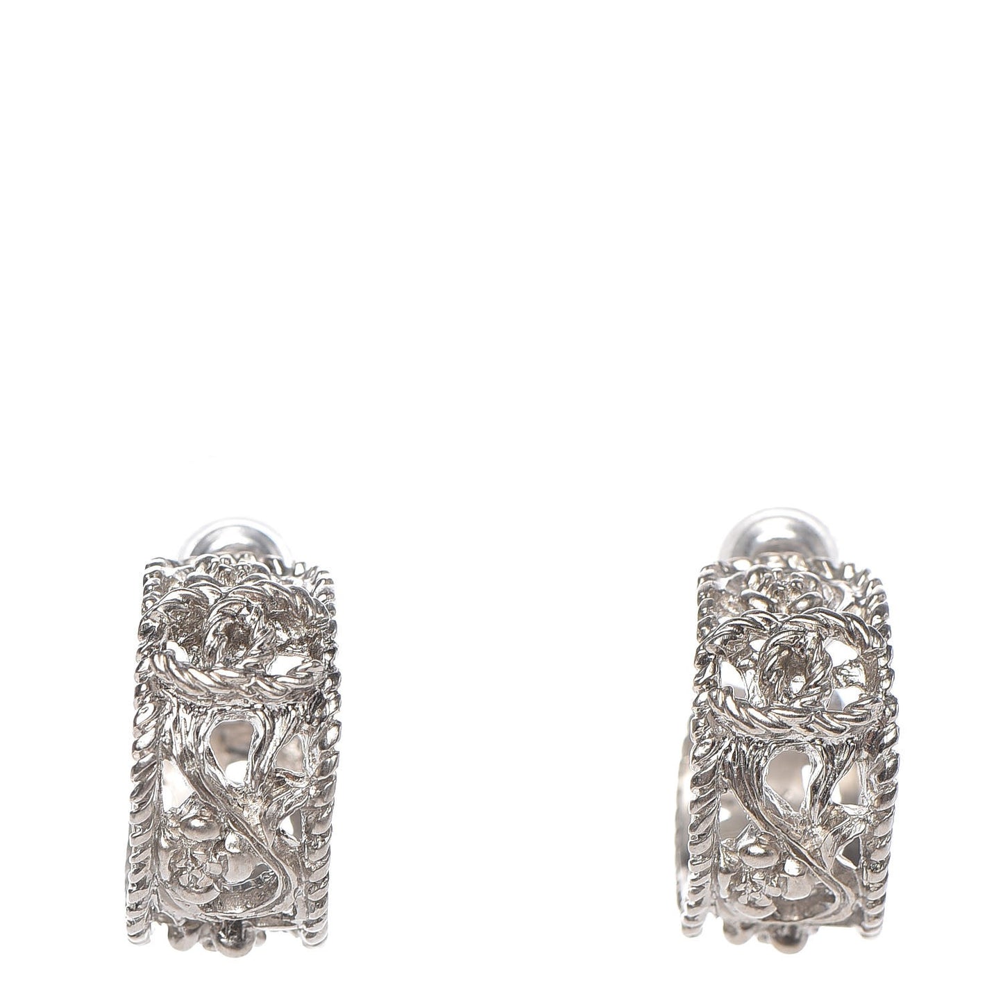 CC Camellia Hoop Earrings Silver