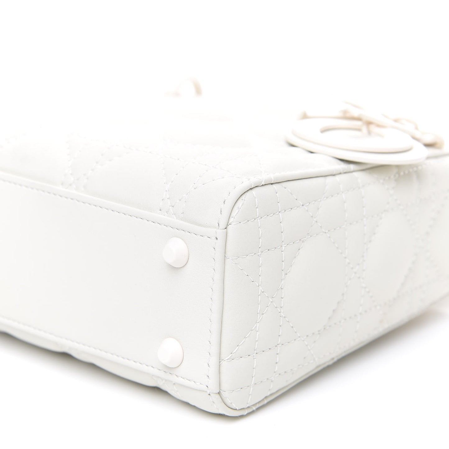 Ultra Matte Calfskin Cannage Mini Lady Dior Latte