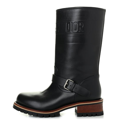 Christian Dior Calfskin Embossed Dior Quest 35mm Biker Boots 36.5 Black 1 of 4