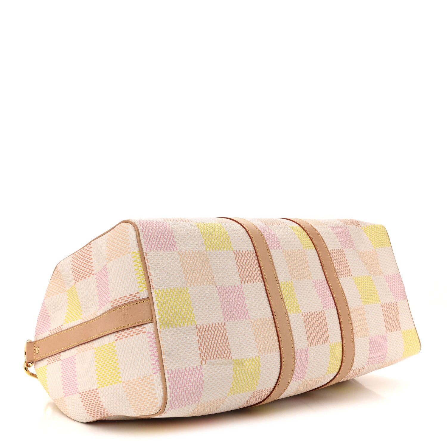 Louis Vuitton Calfskin Damier Keepall Bandouliere 45 Peach 3 of 10