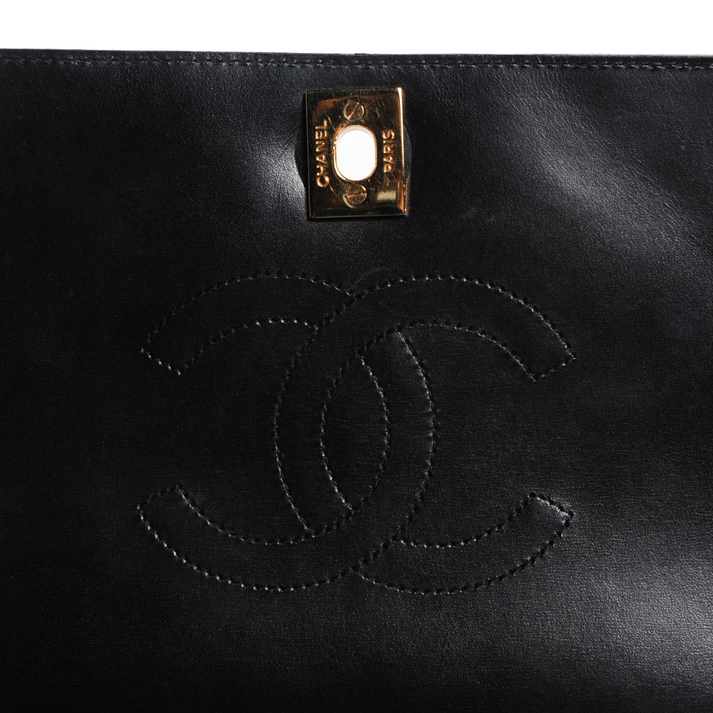 Patent Small Single Flap Black