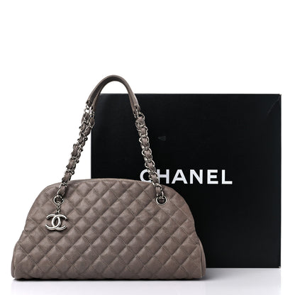 Chanel Caviar Medium Just Mademoiselle Bowling Bag Grey 14 of 14