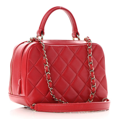 Chanel Lambskin Quilted Small Trendy CC Bowling Bag Red 3 of 11