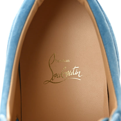 Christian Louboutin Veau Velours Mens Louis Junior Spikes Flat Sneakers 44.5 Blue 8 of 8