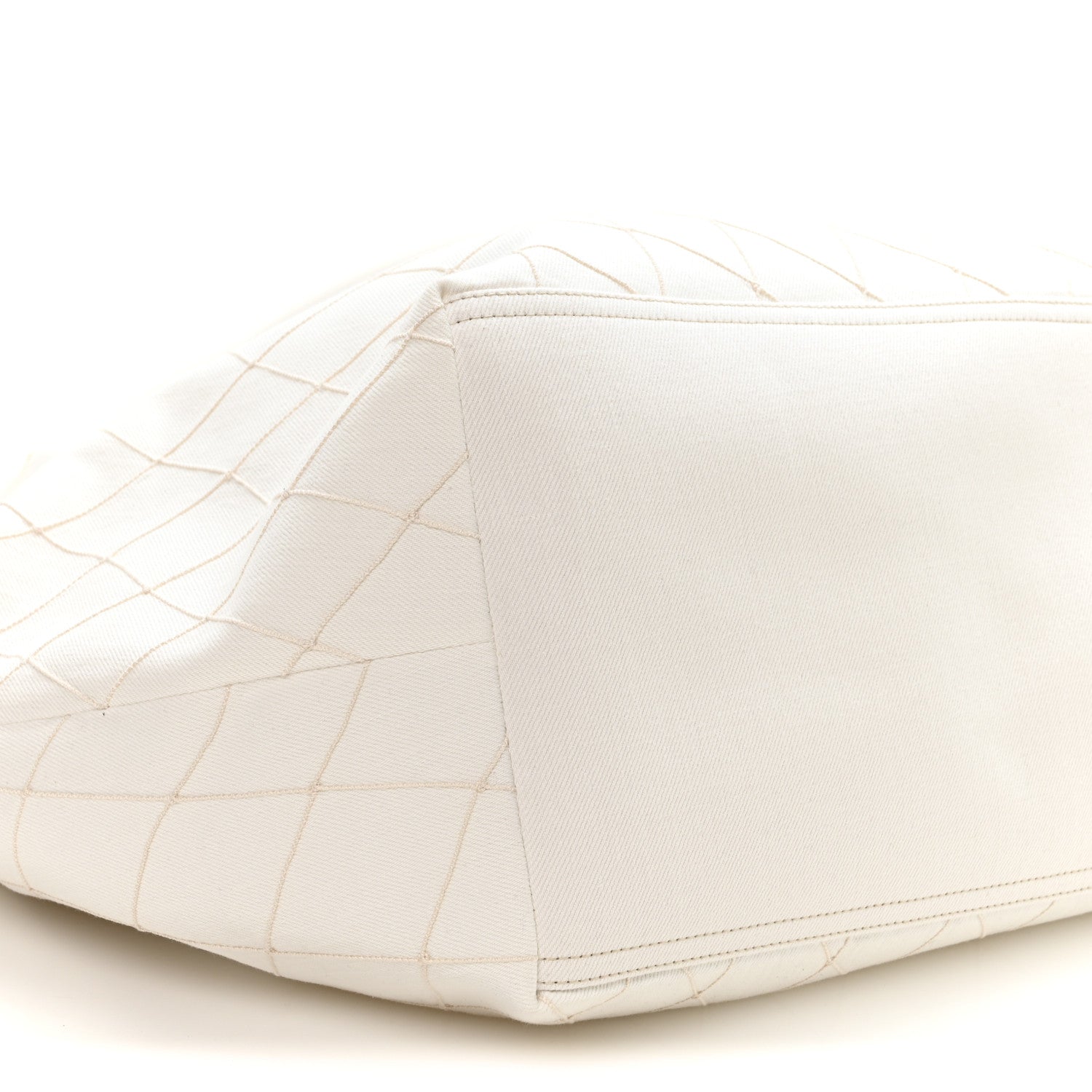Chanel Denim Calfskin Quilted Coco Beach Small Shopping Tote White Black 10 of 11