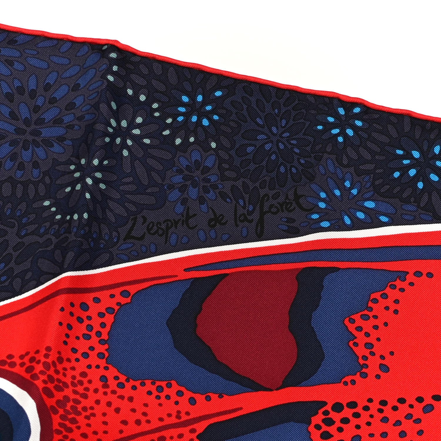 Hermes Silk L'Espirit de la Foret Scarf 90 Rouge Marine Rouge 5 of 6