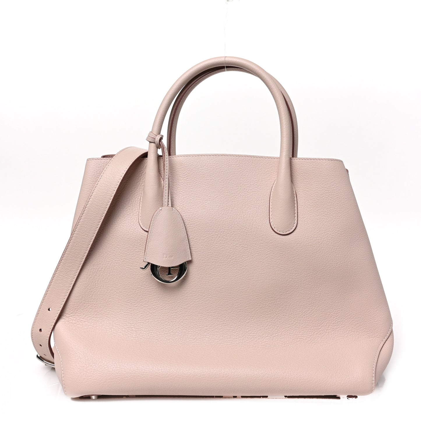 Supple Grained Calfskin Large Open Bar Tote Rose Poudre