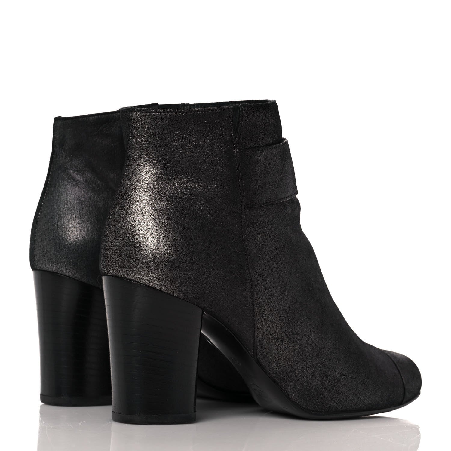 Chanel Suede CC Ankle Boots 35.5 Black 4 of 8