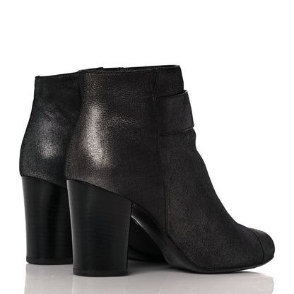 Chanel Suede CC Ankle Boots 35.5 Black 4 of 8