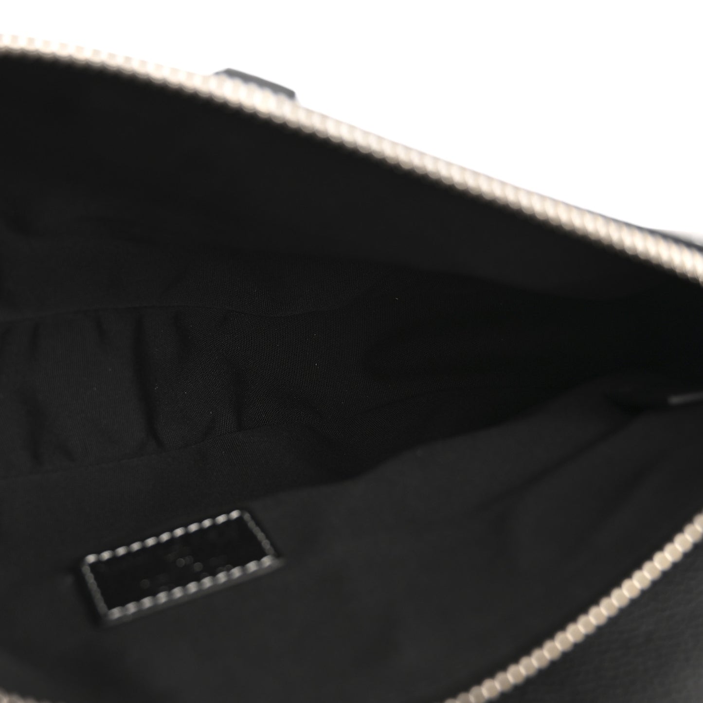 X SHAWN STUSSY Grained Calfskin Saddle Bag Black