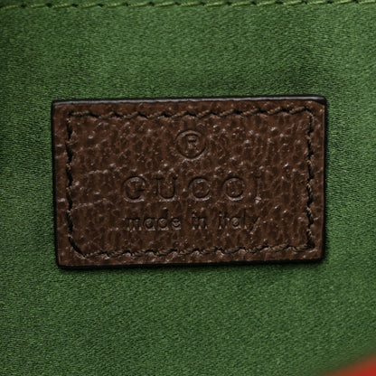 Gucci Monogram Textured Dollar Calfskin Heavy Grosgrain Web Small Maxi Horsebit Chain Shoulder Bag Beige Ebony New Acero 5 of 9