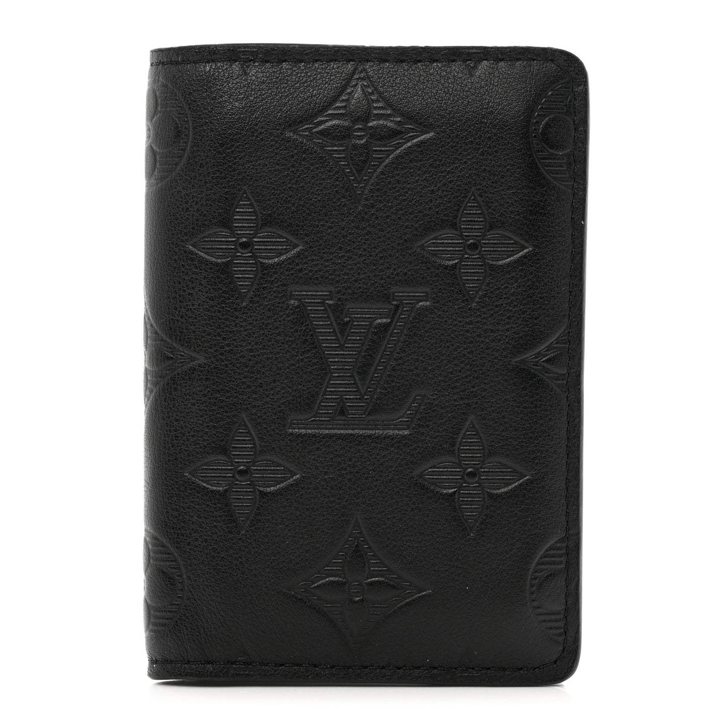 Calfskin Monogram Shadow Pocket Organizer Black