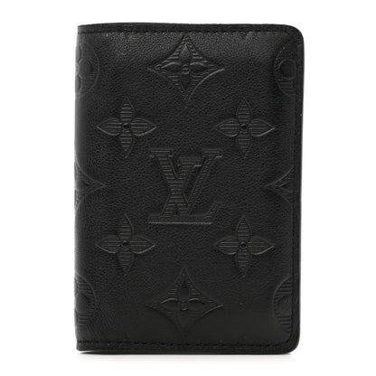 Louis Vuitton Calfskin Monogram Shadow Pocket Organizer Black 1 of 7