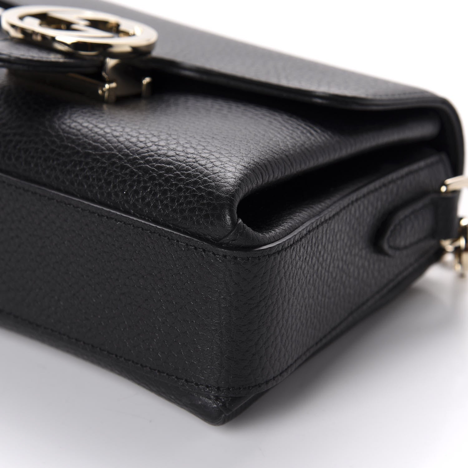 Gucci Dollar Calfskin Interlocking G Crossbody Bag Black 6 of 9