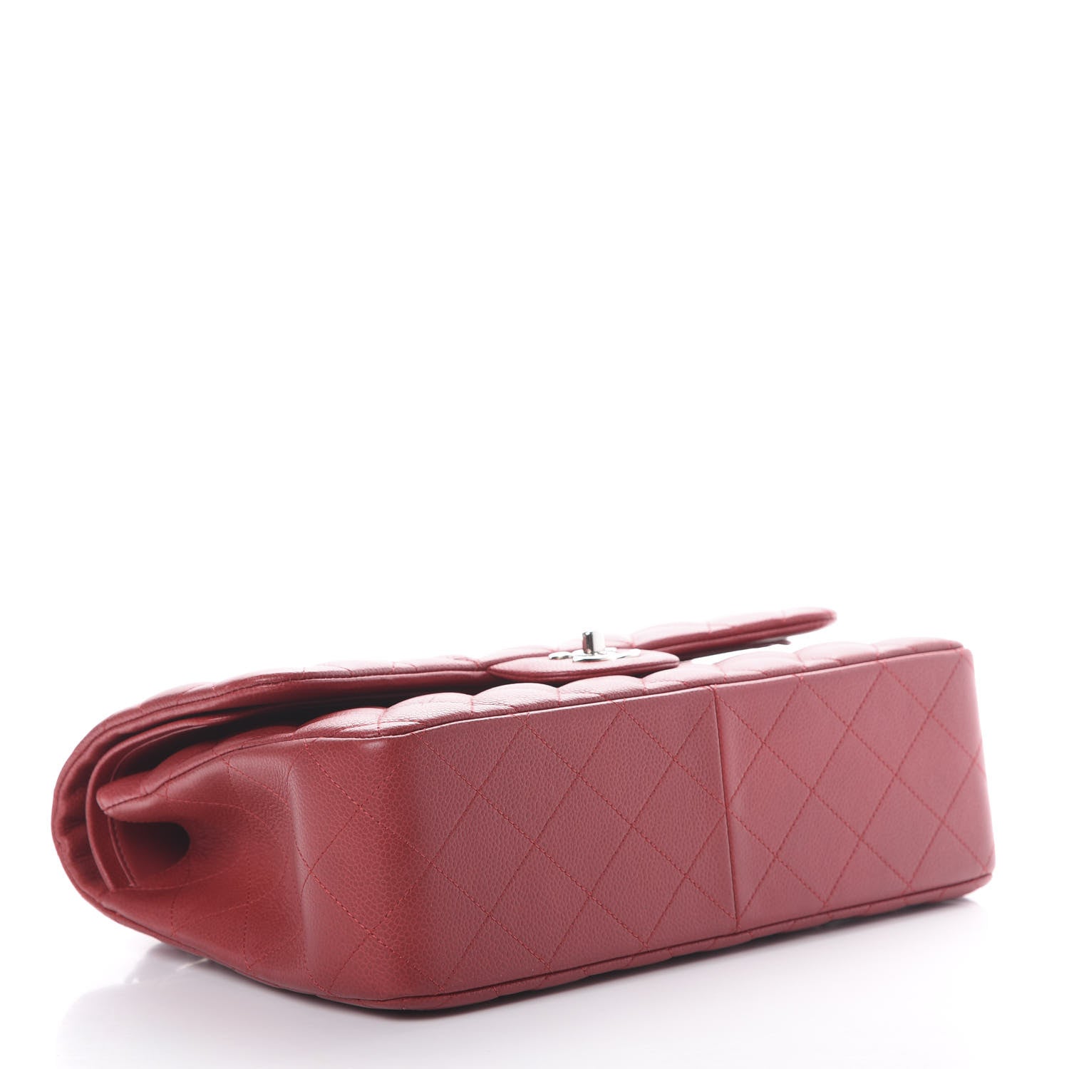 Chanel Caviar Quilted Jumbo Double Flap Red 3 of 10